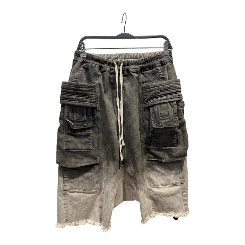 Hiking Shorts with Functional Features-RICK OWENS DRKSHDW/Shorts/Cotton/BLK/Button Fly/All Over Print/