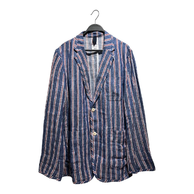 Trendy Crop Jackets for Youthful Style-ts(s)/Jacket/L/Linen/BLU/Stripe/STRIPED SUIT JACKET