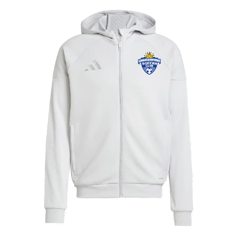 Unisex Hoodies for Everyone-Uruguayan SC FAN adidas Tiro 25 Full-Zip Hoodie Light Grey