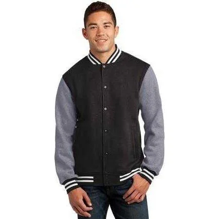 Custom Hooded Jackets for Groups and Teams-Men's Fleece Letterman Jacket