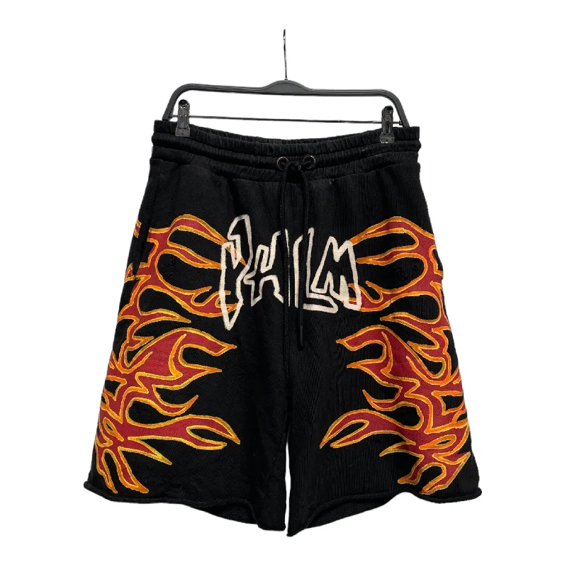 Stylish Bermuda Shorts for Casual Outings-Palm Angels/Shorts/L/Cotton/BLK/Graphic/FLAMES