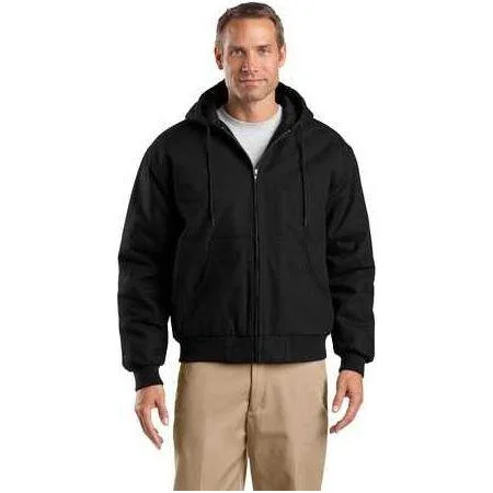 Windproof Jackets for Cyclists-Men's Tall Duck Cloth Hooded Work Jacket