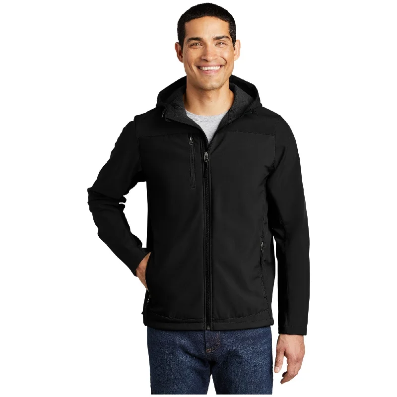 Insulated Outdoor Jackets for Tough Conditions-Port Authority ®  Hooded Core Soft Shell Jacket. J335 - Port Authority J335