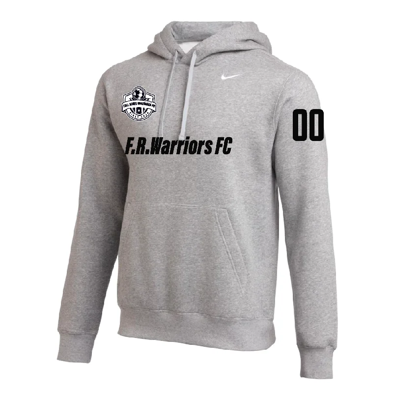 Performance Hoodies for Cycling and Running-Fall River Warriors FC Nike Club Hoodie Grey