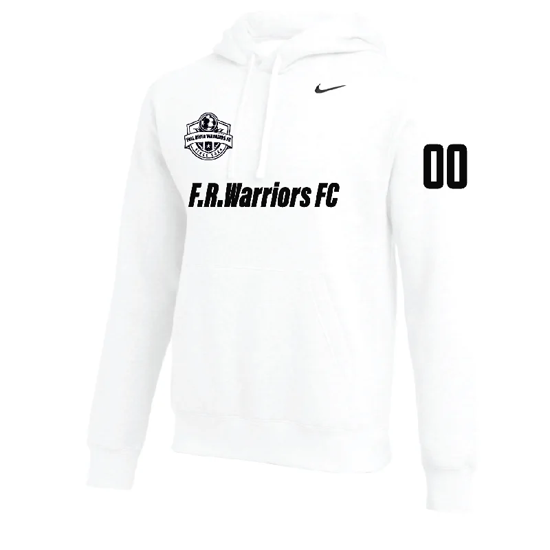 Hoodies for Camping and Hiking Trips-Fall River Warriors FC Nike Club Hoodie White