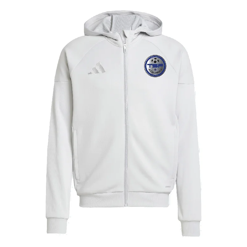 Fashionable Hoodies for College Students-TSF FAN adidas Tiro 25 Full-Zip Hoodie Light Grey