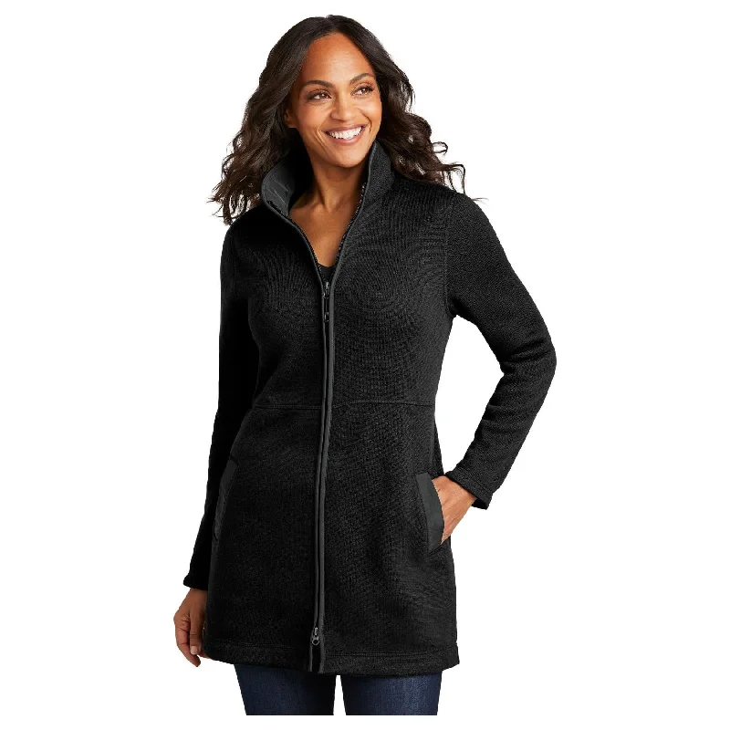 Soft and Comfortable Cardigans and Jackets-Port Authority ®  Women's Arc Sweater Fleece Long Jacket L425 - Port Authority L425