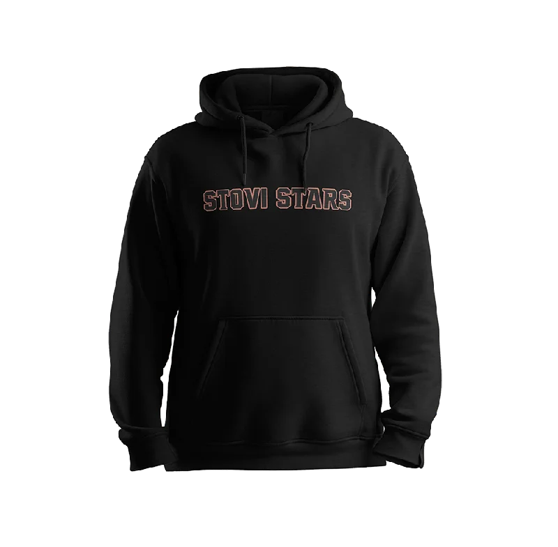 Graphic Hoodie Sweatshirts for Bold Fashion-STOVI STARS COTTON HOODIE (BLACK)