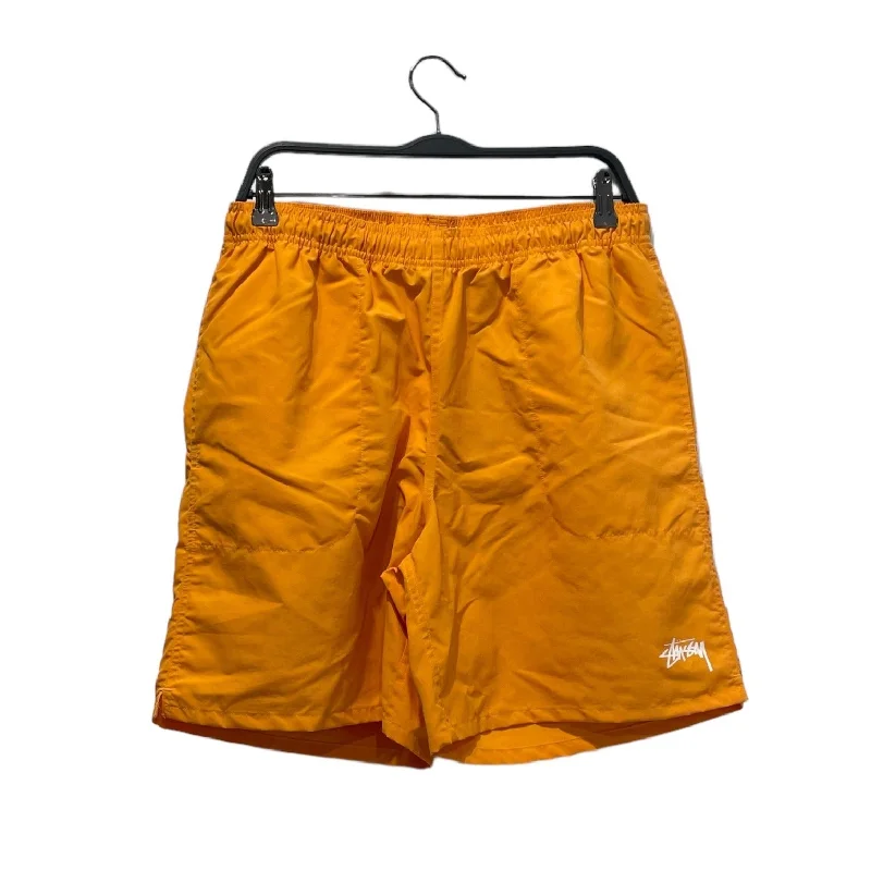 Wide-Legged Shorts for Trendy Vibes-STUSSY/Shorts/M/Nylon/ORN/Graphic/Leg Logo