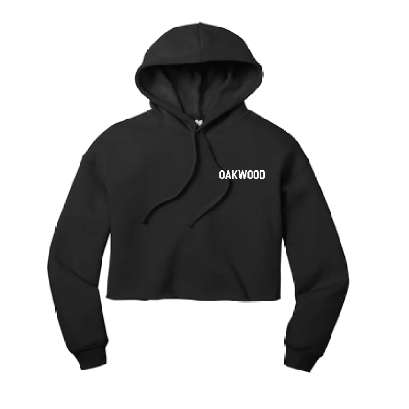 Custom Hoodies for Company Promotions-Oakwood SC Bella+Canvas Lifestyle Crop Hoodie Black